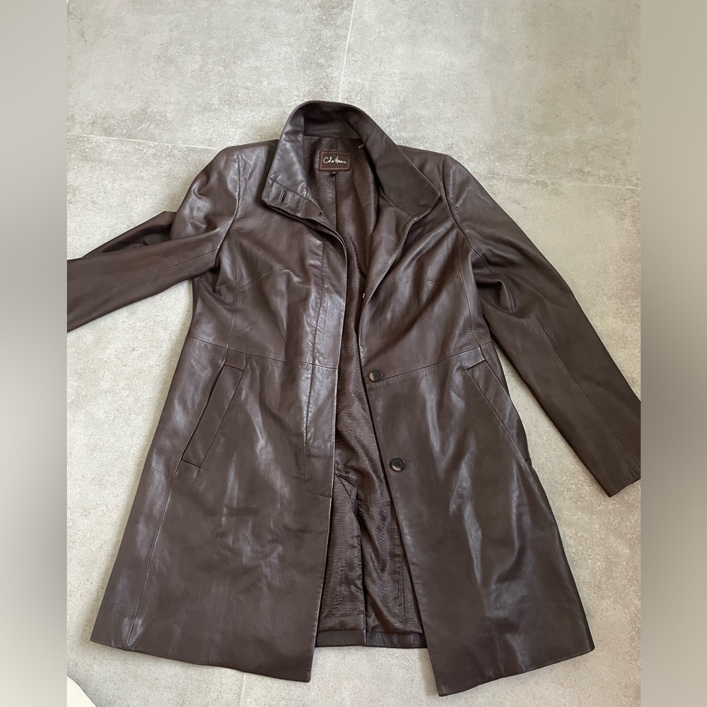 Cole Haan brown leather jacket